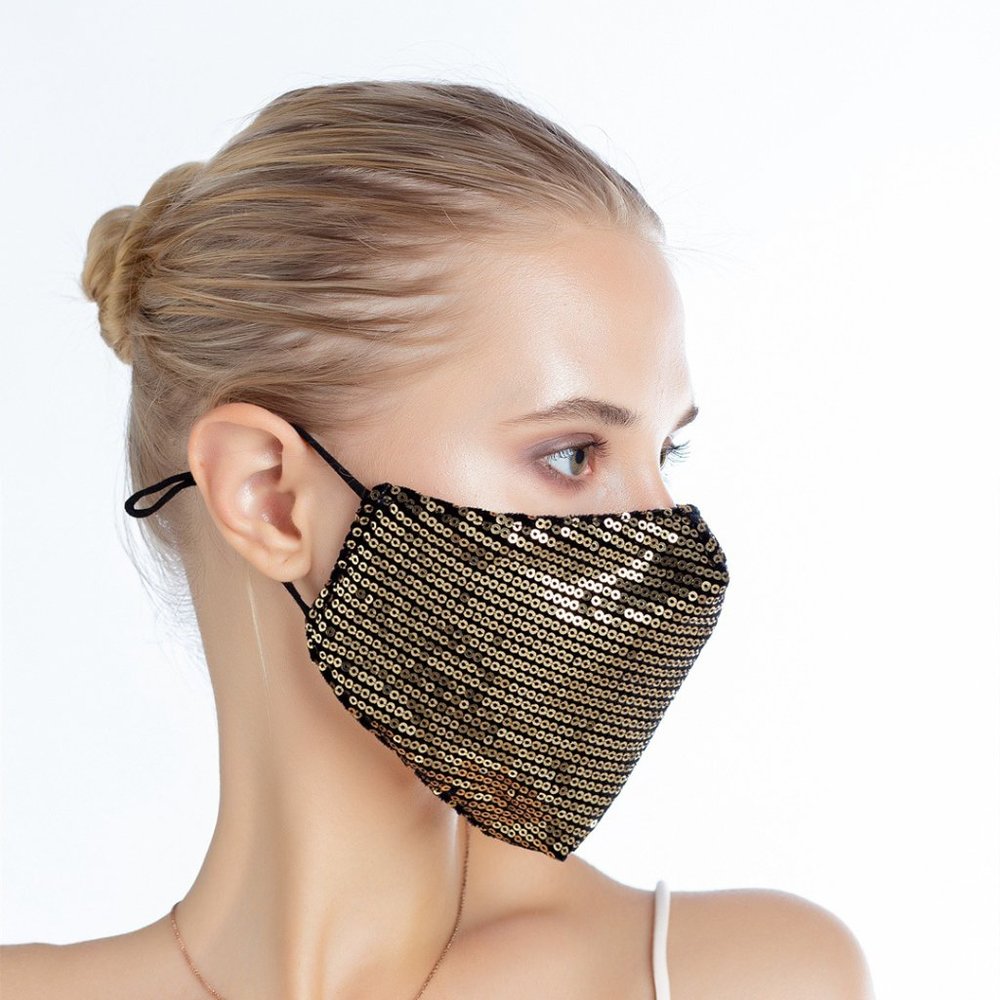 One Piece Cotton Face Masks with Elastic Ear Loops - Picture 4 of 6